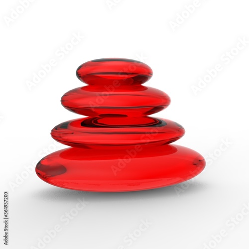 3d rendering zen stones stack. Beautiful, harmony.