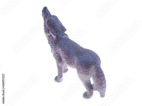 toy wolf on a white background