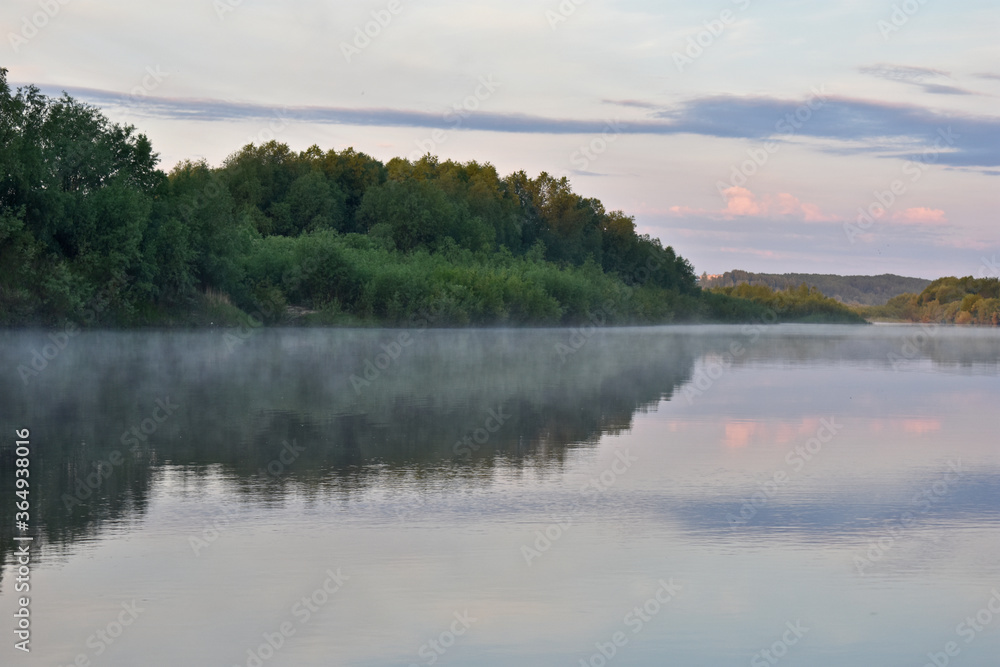 gentle beautiful dawn on a small river