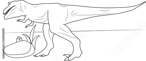 T rex dinosaur hunting walking looking for food fun education learning