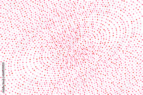 Pink tone mini hearts arranged in ellipse style on white background. Invitation template background design, Greeting Card, Poster. Valentine Day. Vector illustration
