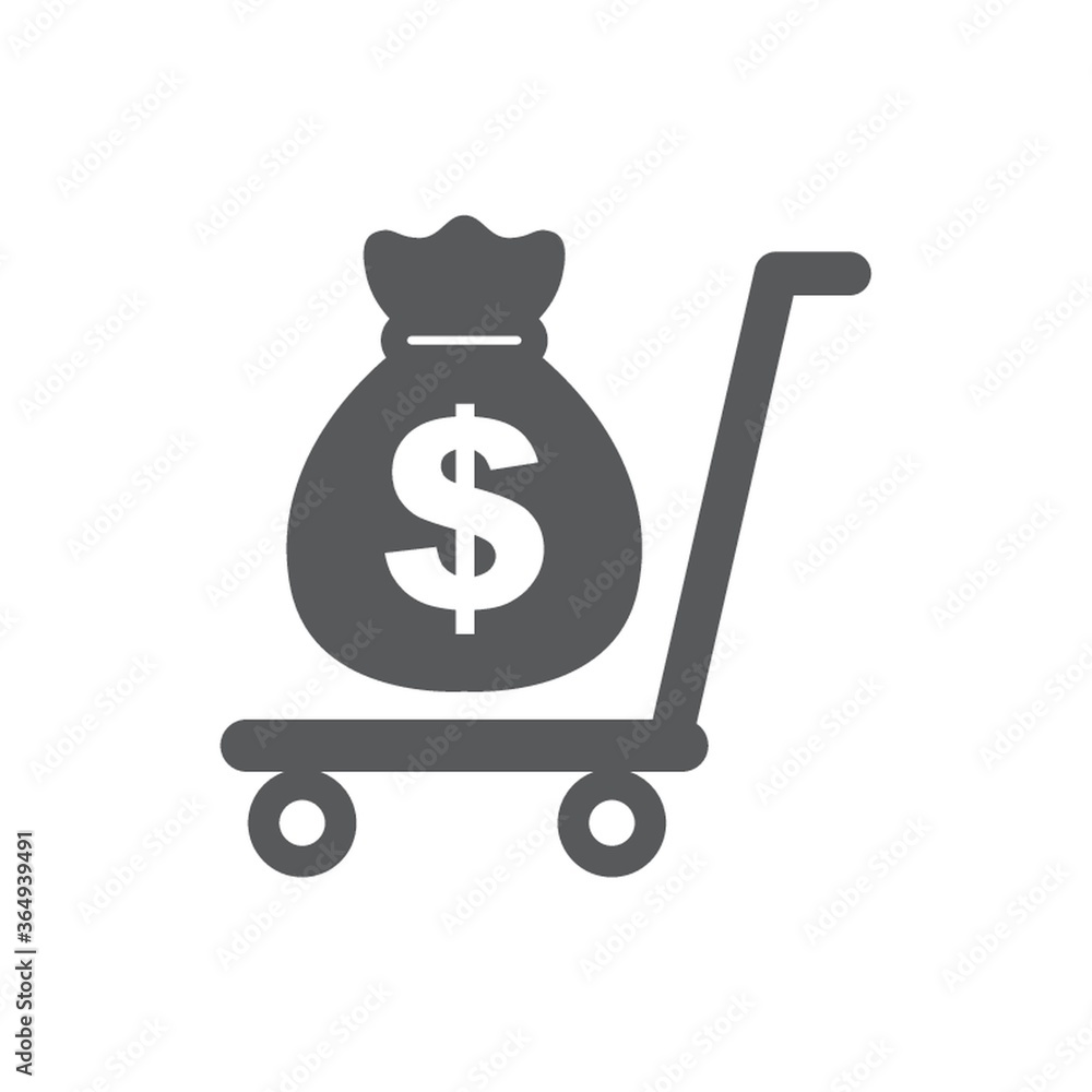 money bag on a trolley money bag on a trolley