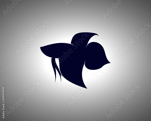 Betta Silhouette on White Background. Isolated Vector Animal Template for Logo Company, Icon, Symbol etc