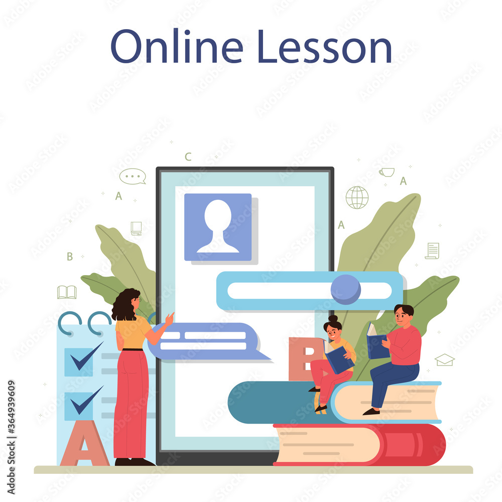 English class online service or platform. Study foreign languages English class online service or platform. Study foreign languages