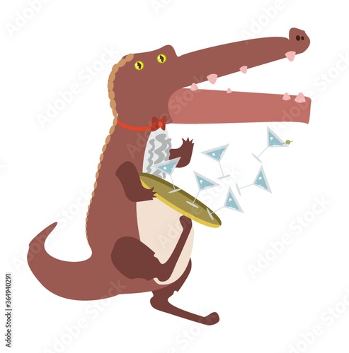 clumsy cartoon alligator