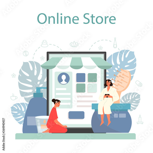 Massage and masseur online service or platform. Spa procedure