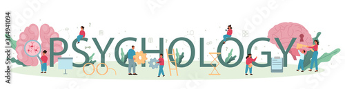 Psychology typographic header concept. Mental and emotional health