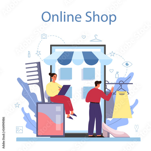 Fashion stylist online service or platform. Modern, creative job.