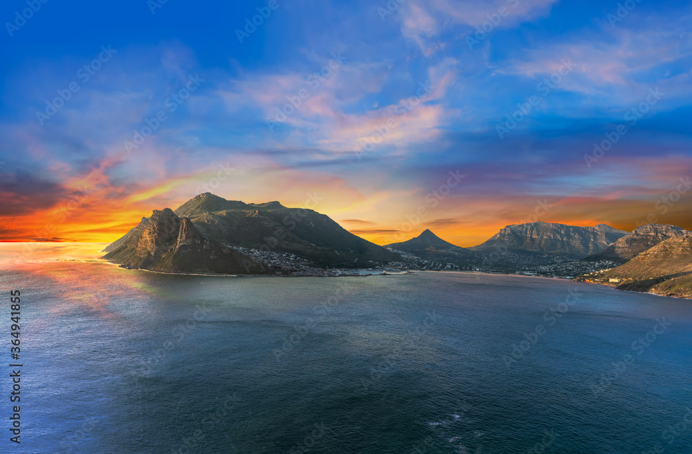 Hout bay twilight panorama in Cape Town South Africa Hout bay twilight panorama in Cape Town South Africa