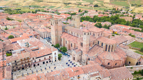 aerial view of siguenza medieval town in guadalajara, Spain