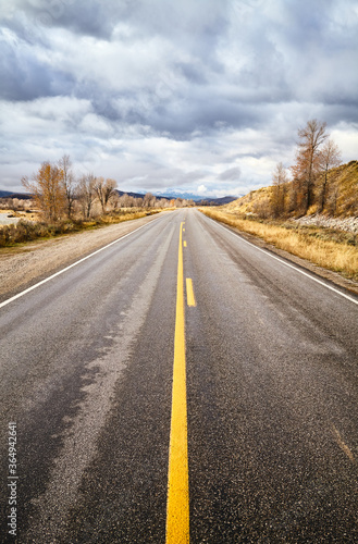 Scenic road in Grand Teton National Park, USA. © MaciejBledowski