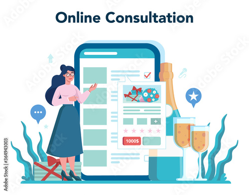 Wedding planner online service or platform. Professional organizer