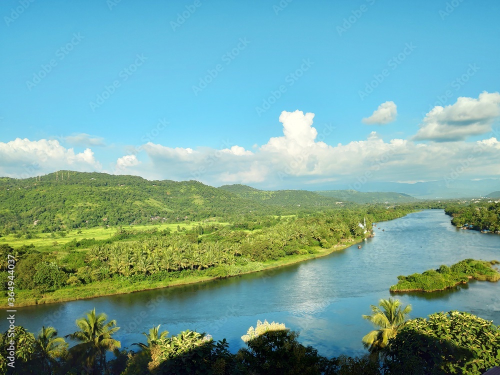 Obraz premium landscape with lake and trees