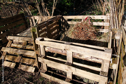 Compost bins made from old pallets
