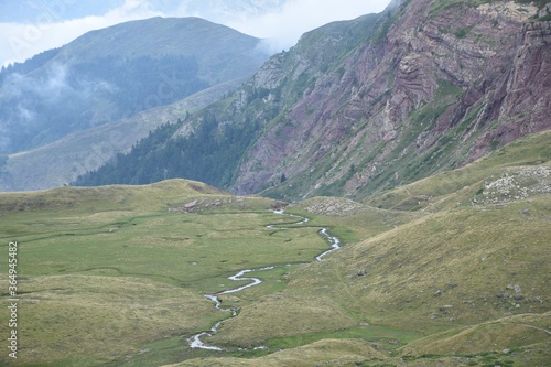 View of a mountainous landscape with a river