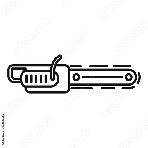 Chainsaw icon. Outline chainsaw vector icon for web design isolated on white background