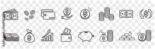 money Coin finance icons vector