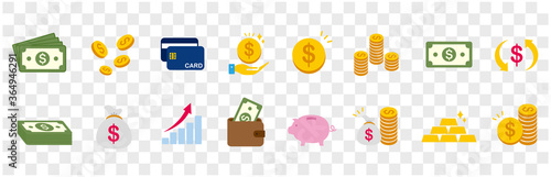 money Coin finance icons vector