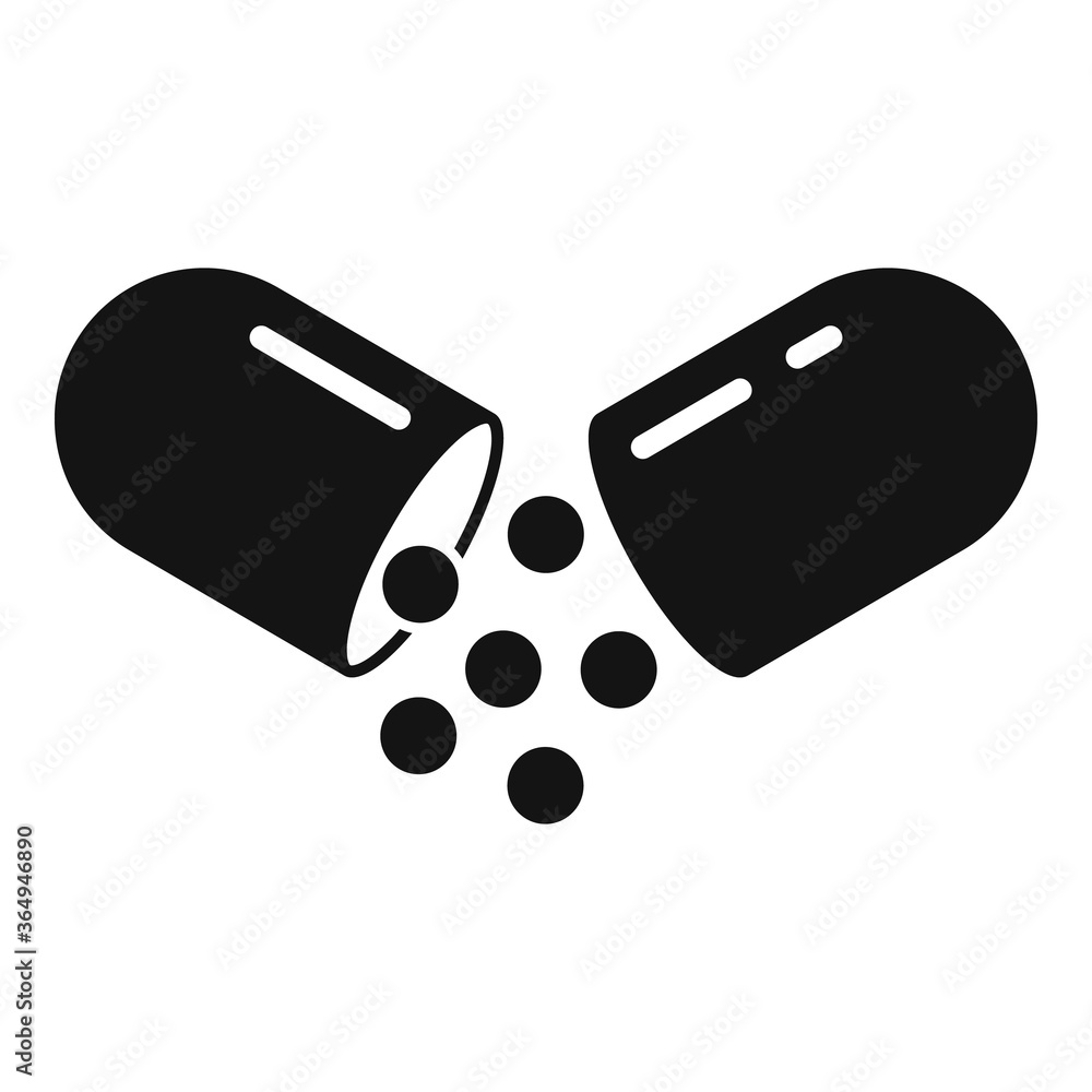 Medical capsule icon. Simple illustration of medical capsule vector icon for web design isolated on white background Medical capsule icon. Simple illustration of medical capsule vector icon for web design isolated on white background