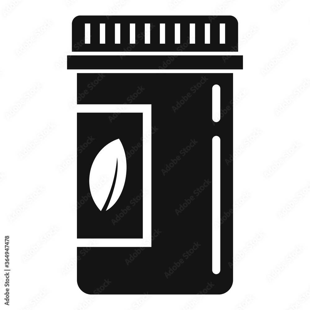 Cosmetic pill jar icon. Simple illustration of cosmetic pill jar vector icon for web design isolated on white background Cosmetic pill jar icon. Simple illustration of cosmetic pill jar vector icon for web design isolated on white background