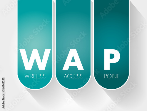 WAP - Wireless Access Point acronym, technology concept background