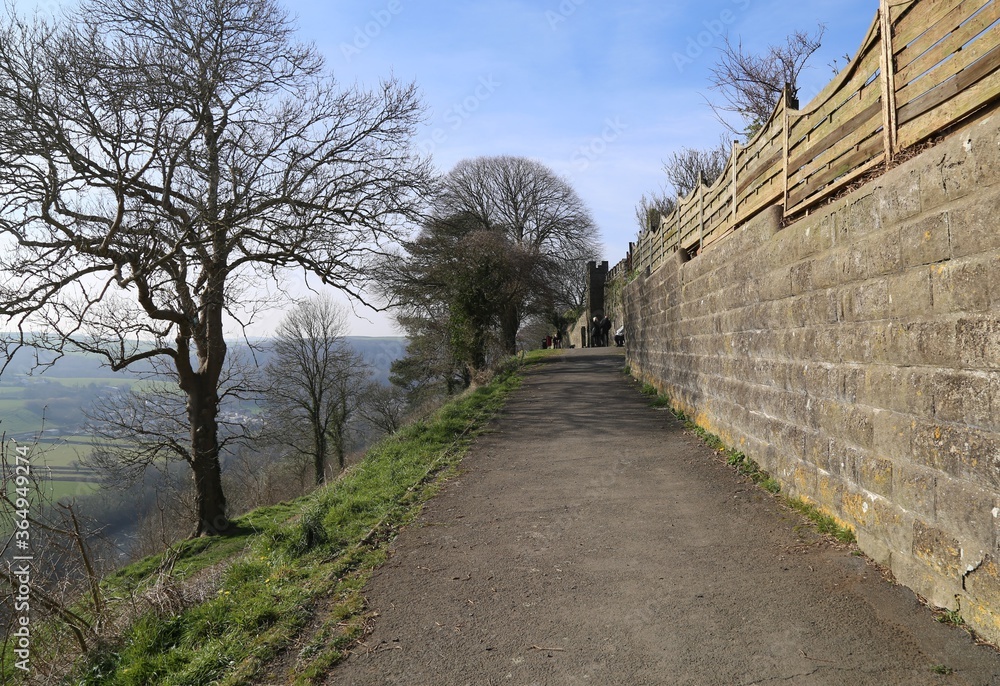 A walk beside the wall above the River Torridge at Great Torrington, Devon, England.