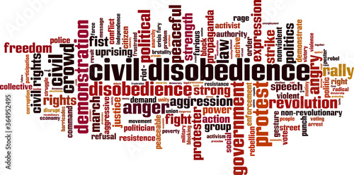 Civil disobedience word cloud