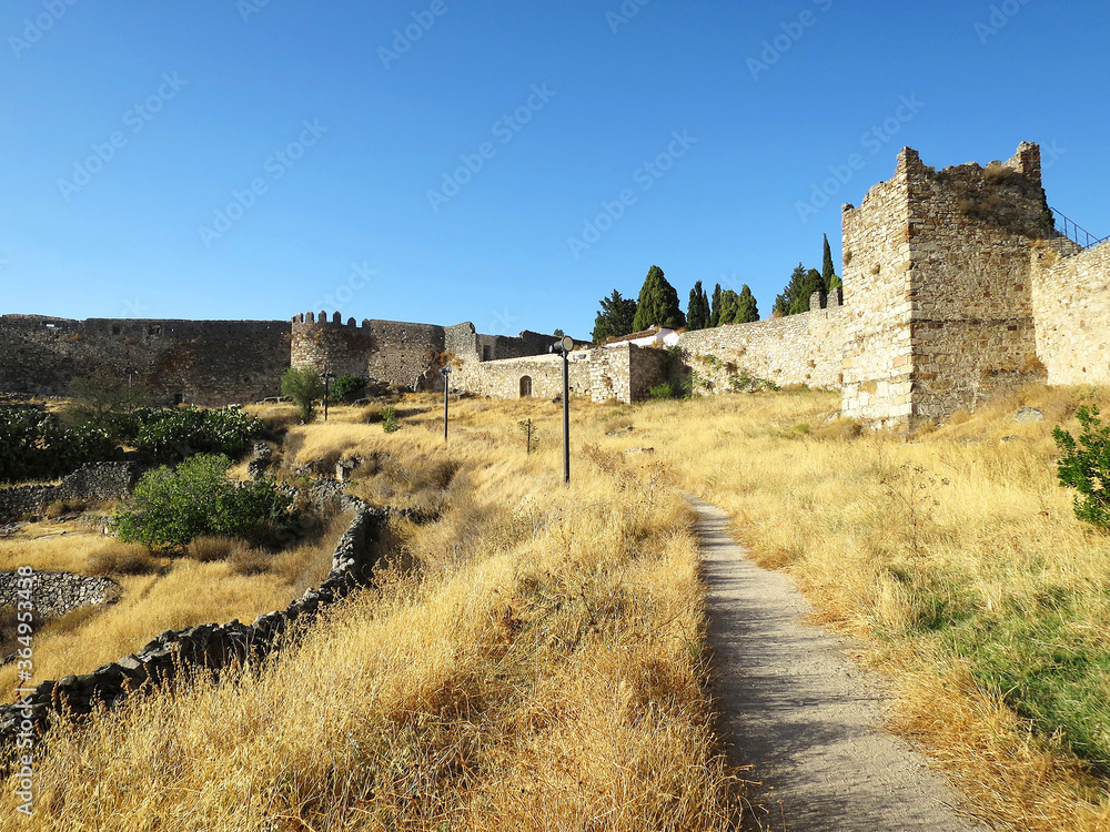 The city wall of the historical town of Trujillo, SPAIN