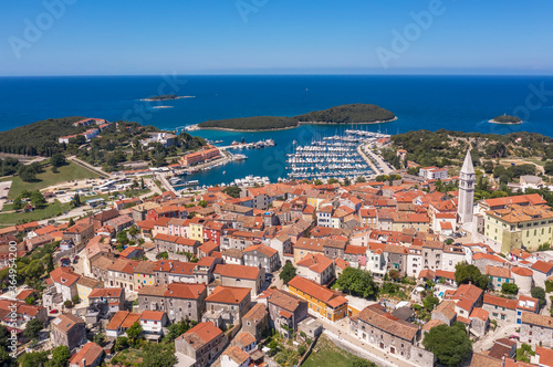 An aerial shot of old town Vrsar, Istria, Croatia