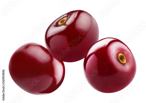 Delicious cherries close-up, isolated on white background © Yeti Studio