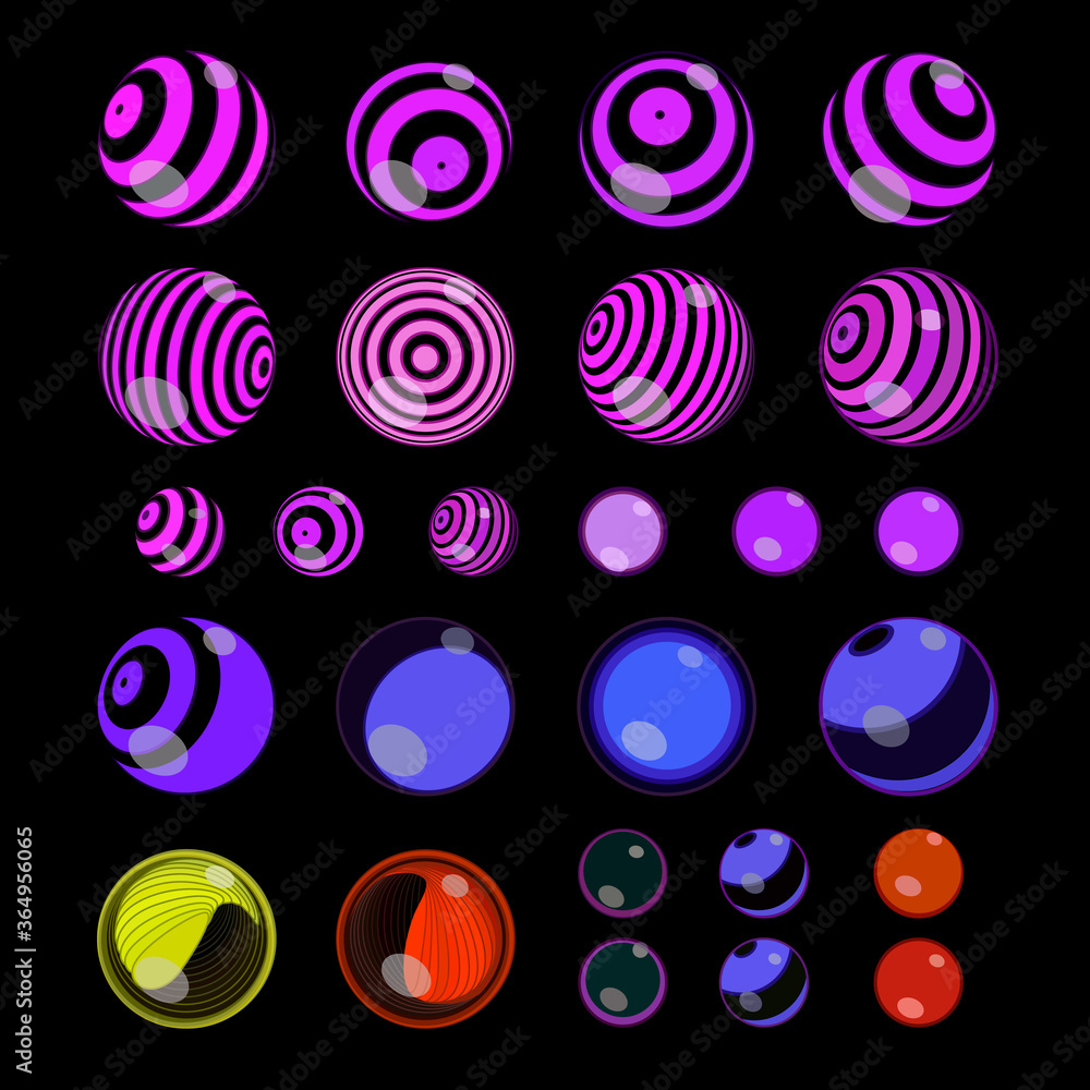 Set of round elements from lines Set of round elements from lines