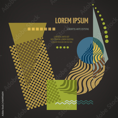 Abstract geometric modern asymmetric design.