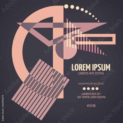 Abstract geometric modern asymmetric design.