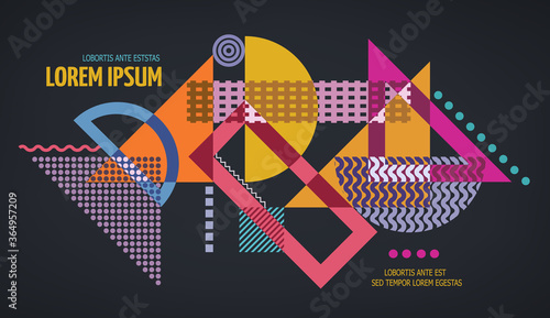 Abstract geometric modern asymmetric design.