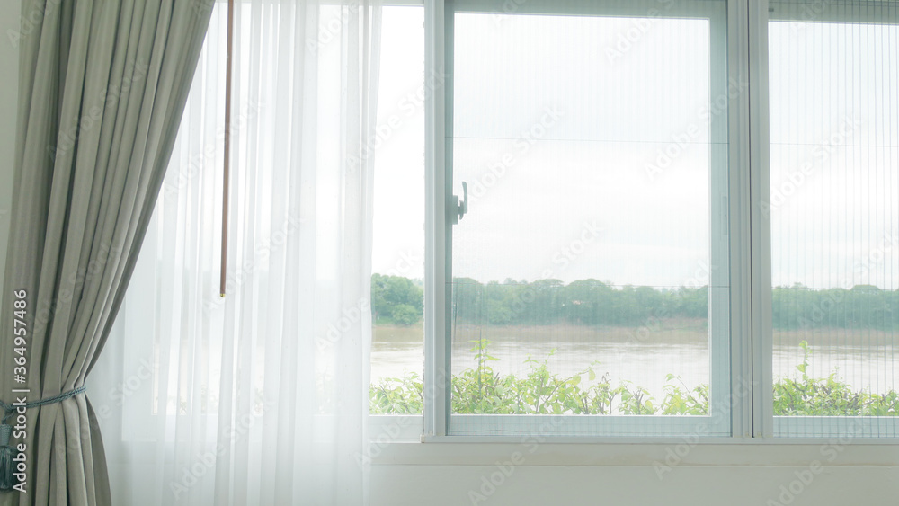 White window on smooth tone. White window on smooth tone.
