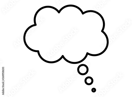 Think bubble isolated on white background. Trendy think bubble in flat style. Modern template for social network and label. Creative thought balloon. Cloud line art, vector illustration