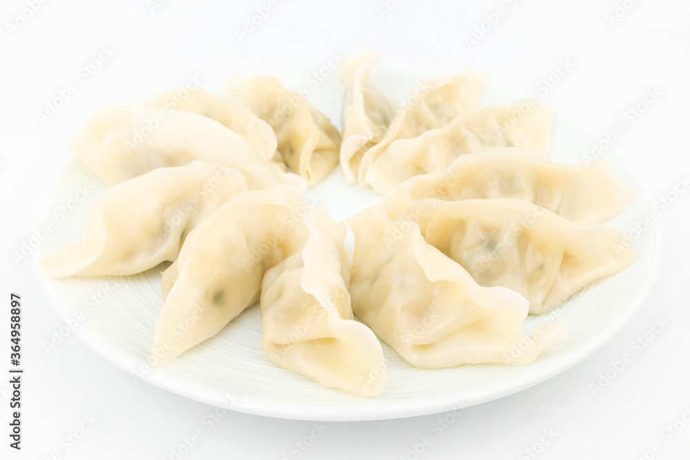 Small dumplings on white background