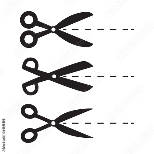 Scissors icon set vector isolated on white background. Flat scissors icons for web site, app, label, logo and design template. Creative art concept, vector illustration
