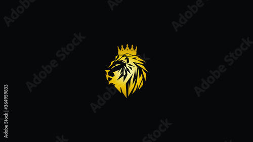 golden tiger logo design template