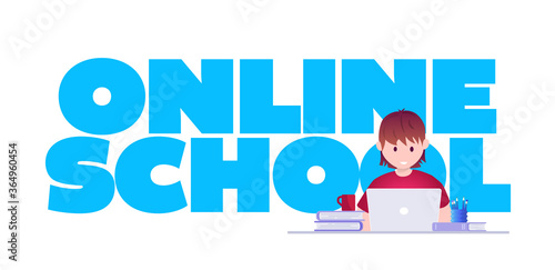 Online education, self learning concept vector illustration