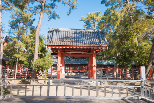 Sumiyoshi taisha Shrine in Osaka, Japan. It is the main shrine of all the Sumiyoshi shrines in Japan. © beibaoke