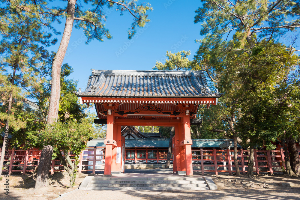 Sumiyoshi taisha Shrine in Osaka, Japan. It is the main shrine of all the Sumiyoshi shrines in Japan.