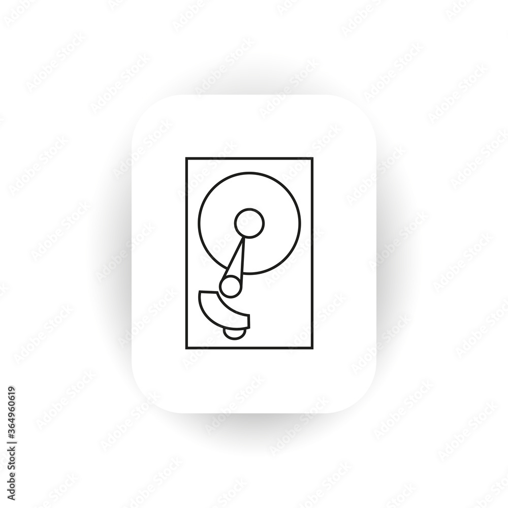 compact hard drive icon. Outline for web design on a white background. compact hard drive icon. Outline for web design on a white background.