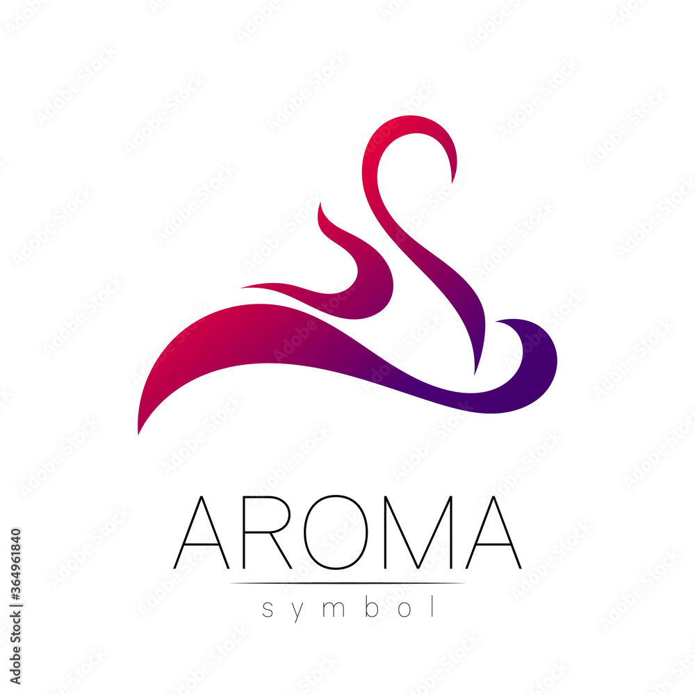 Aroma creative art vector symbol in gradiend. Perfume element, smoke cigarette hot, vapor and cloud icon. Modern design element of logo for website or app, business, store, shop. Aroma creative art vector symbol in gradiend. Perfume element, smoke cigarette hot, vapor and cloud icon. Modern design element of logo for website or app, business, store, shop.