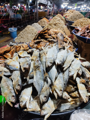 Salted fish, such as kippered herring or dried and salted cod