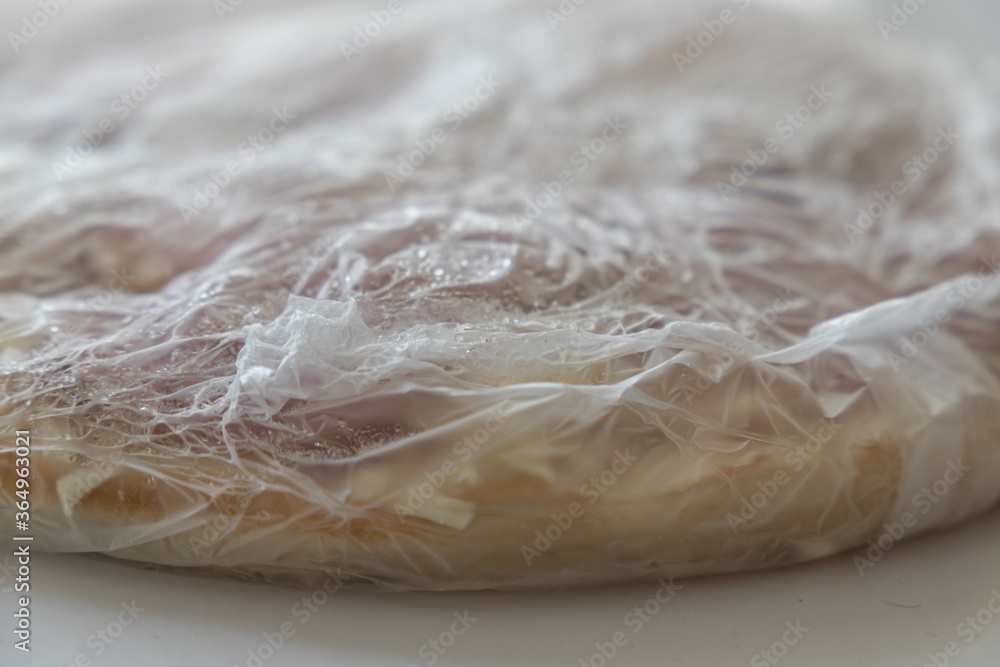 frozen pizza in plastic sheet frozen pizza in plastic sheet