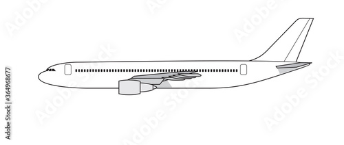 airliner side view black and white design