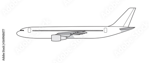 airliner side view black and white design