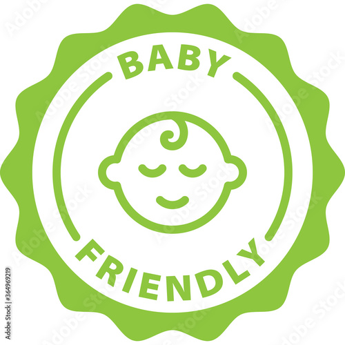 baby friendly green icon stamp rounded 