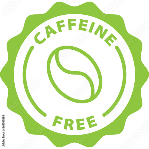 caffeine free green icon stamp rounded 